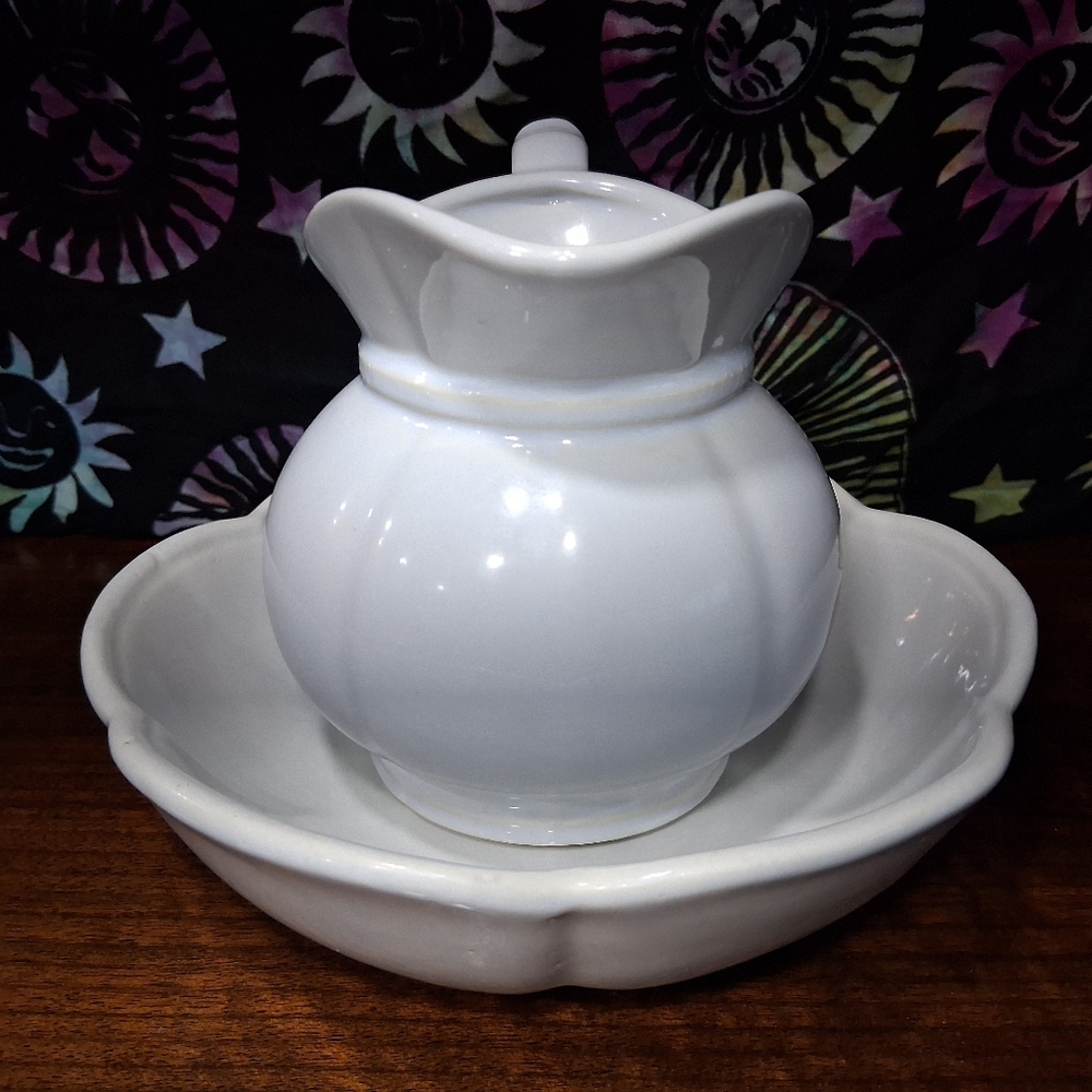 Vintage McCoy Strawberry Country Pitcher And Basin Set Wash Bowl 7528 USA - Picture 5 of 14